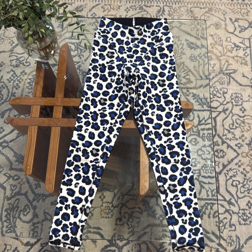 Adam Selman French Cut Leggingsg Blue Leopard XXS